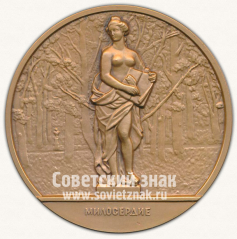 АВЕРС: Настольная медаль «Скульптура летнего сада. 300 лет. Санкт-Петербург. Милосердие» № 11835а