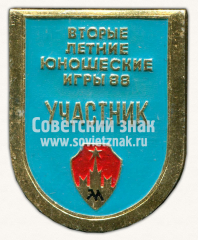 Знак «Вторые летние юношеские игры. 1988. Участник. Москва»