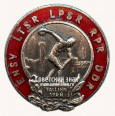 Знак «Спортивные игры социалистических стран в Таллине. ENSV LTSR LPSR RPR DDR. 1958»