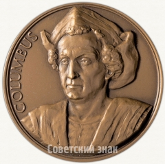АВЕРС: Настольная медаль «500 лет открытия Америки. Колумб» № 6484а