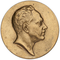 АВЕРС: Настольная медаль «40-лет со дня смерти Карла Либкнехта» № 1423б
