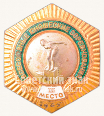 Знак «Всесоюзные юношеские соревнования. III место по плаванию»