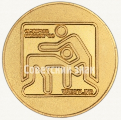Настольная медаль «Борьба. Серия медалей посвященных летней Олимпиаде 1980 г. в Москве»