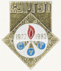 АВЕРС: Знак «5 лет СТГ (СпецТехГрупп). (1977-1982) Сургут» № 9235а