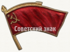 АВЕРС: Знак участника олимпийских игр в Хельсинки-1952 (флаг СССР) № 8441а