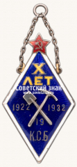 Жетон «Лучшему ударнику. Х лет 19 КСБ. 1932»