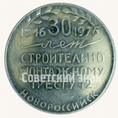 Настольная медаль «30 лет строительно-монтажному тресту 12. Новороссийск»