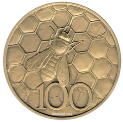 АВЕРС: Настольная медаль «К столетию Русского общества пчеловодства» № 2533а