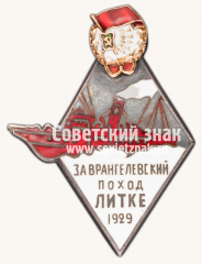 АВЕРС: Знак «Участника экспедиции на остров Врангеля на ледорезе «Ф.Литке». 1929» № 13894а