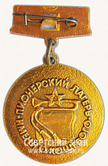 РЕВЕРС: Знак «Пионерский лагерь имени Кошевого» № 10658а