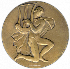 РЕВЕРС: Настольная медаль «100 лет со дня рождения Л.В. Собинова» № 1593а