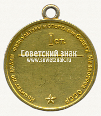РЕВЕРС: Большая золотая медаль чемпиона СССР по баскетболу. Комитет по делам физкультуры и спорта при Совете министров СССР № 14410а