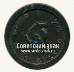 РЕВЕРС: Настольная медаль «Ангарск. 1971. Полиформальдегид» № 13089а